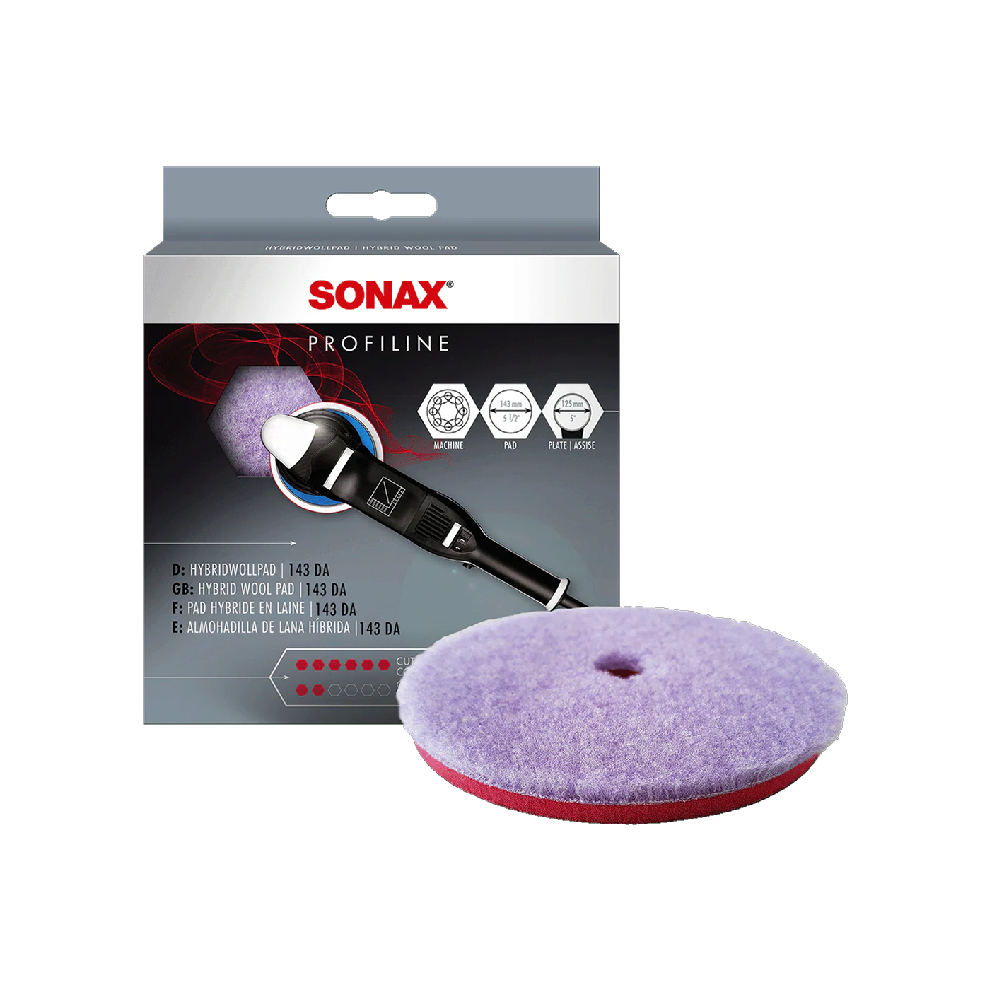 SONAX Profiline Hybrid Wool Cutting Pad 143mm